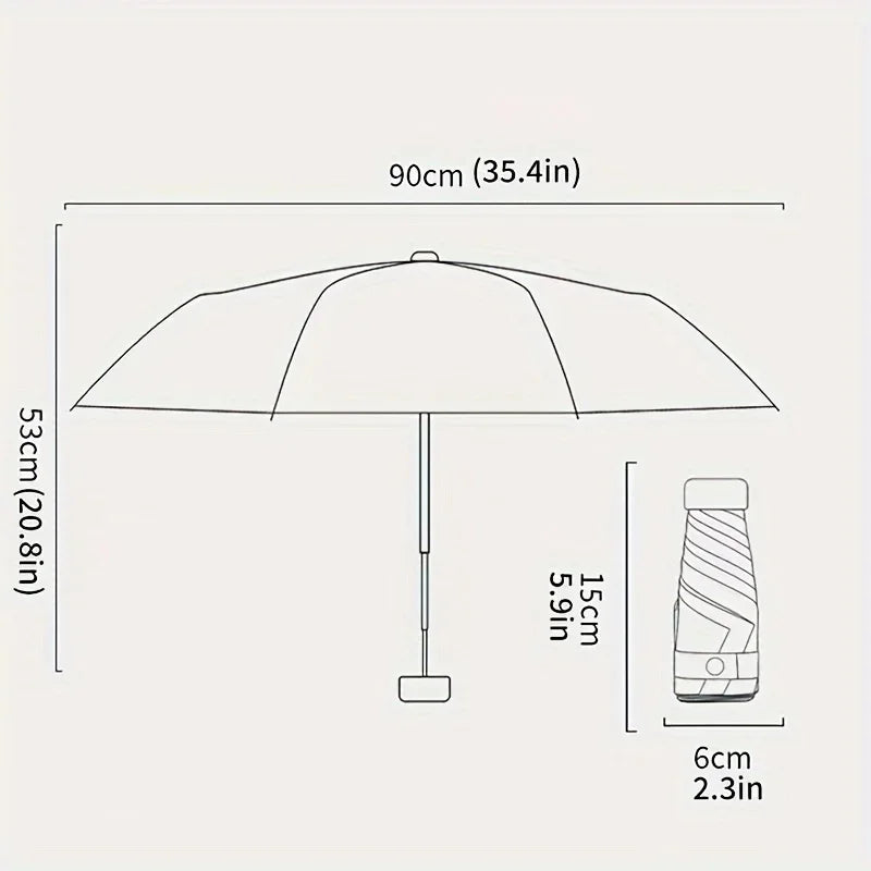Mini Sun Umbrella Travel Umbrella Card Bag Umbrella Lightweight and Portable