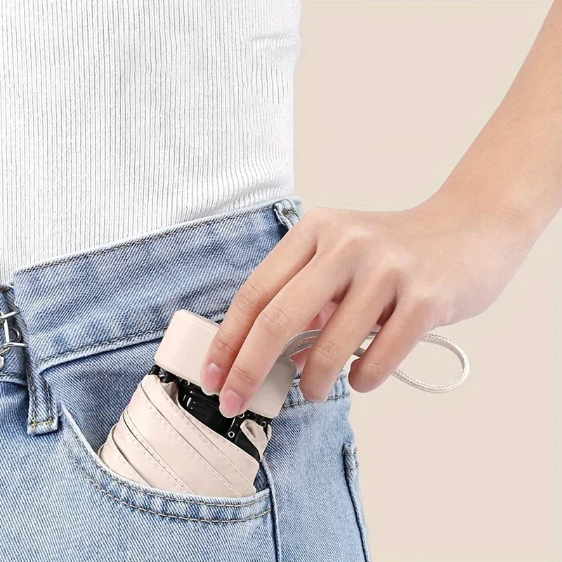 Mini Sun Umbrella Travel Umbrella Card Bag Umbrella Lightweight and Portable