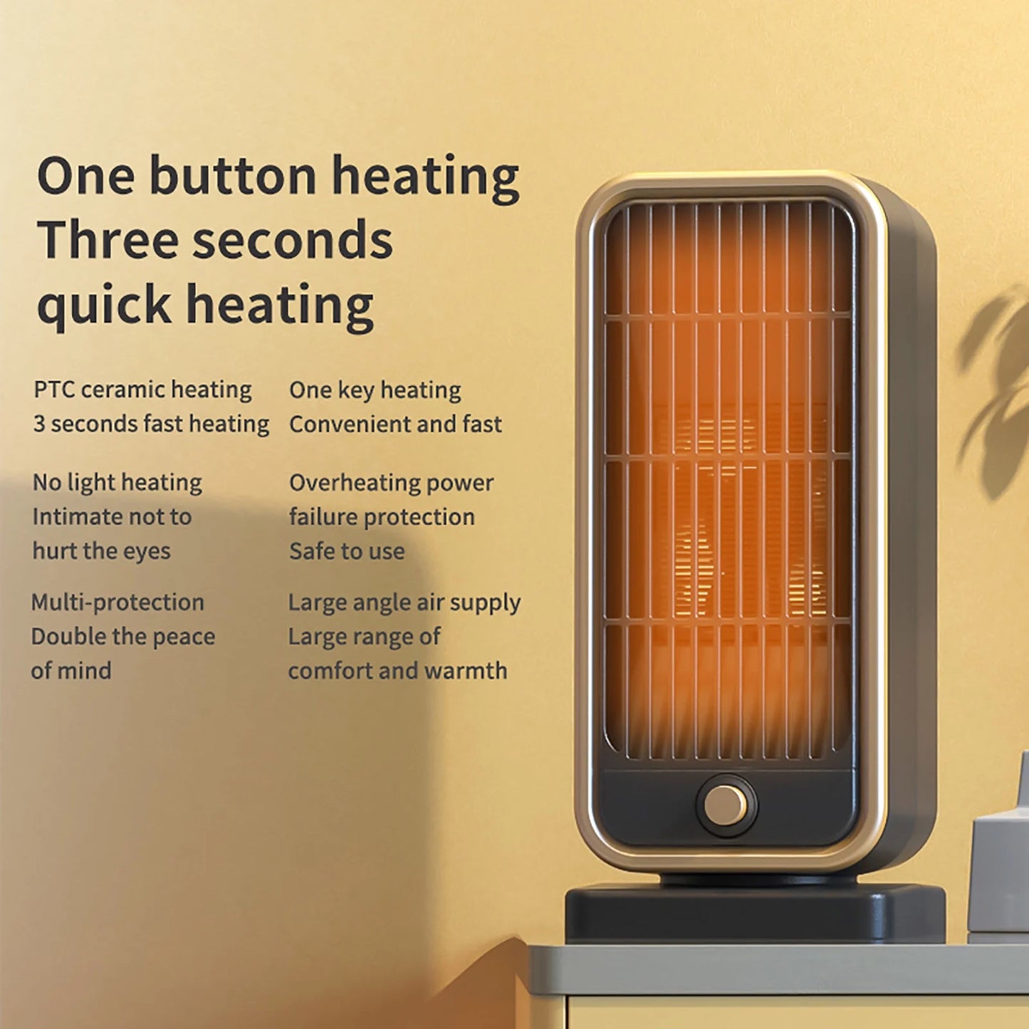 Tower Heater for Home New Desktop Mini Portable Heater Home Heater Bathroom Small Electric Heater